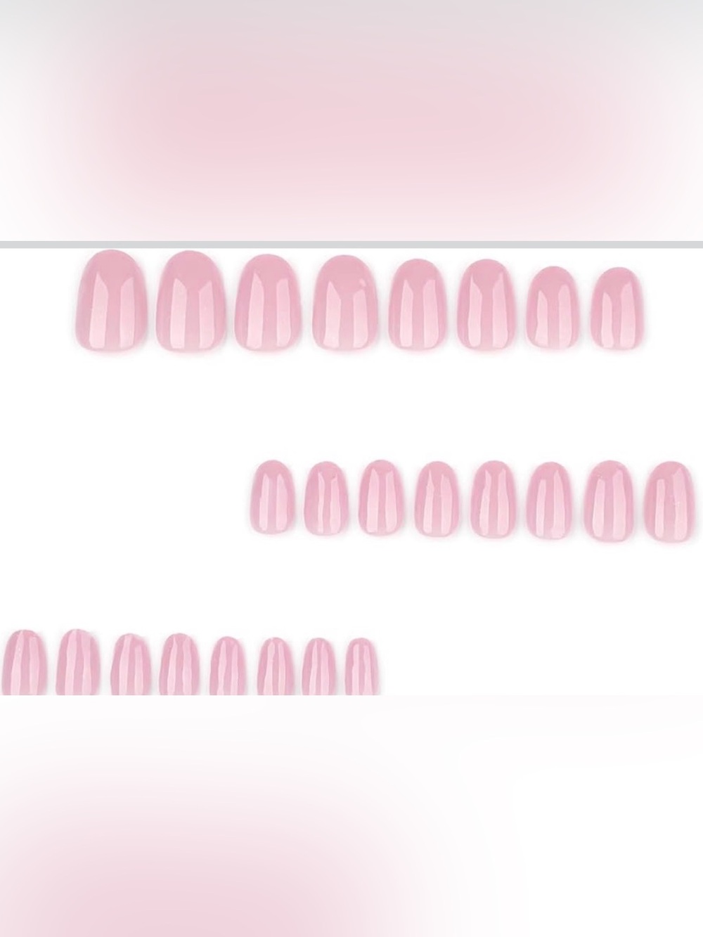 Classic Sheer Pink Press-On Nails with Subtle Sparkle 24Pcs - Picture 2 of 3
